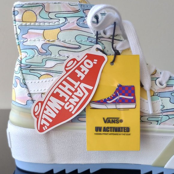 Vans Women's Sk8-Hi Tapered Stacked / Platform UV Ink Sunwaves Canvas Sneaker - Picture 6 of 15